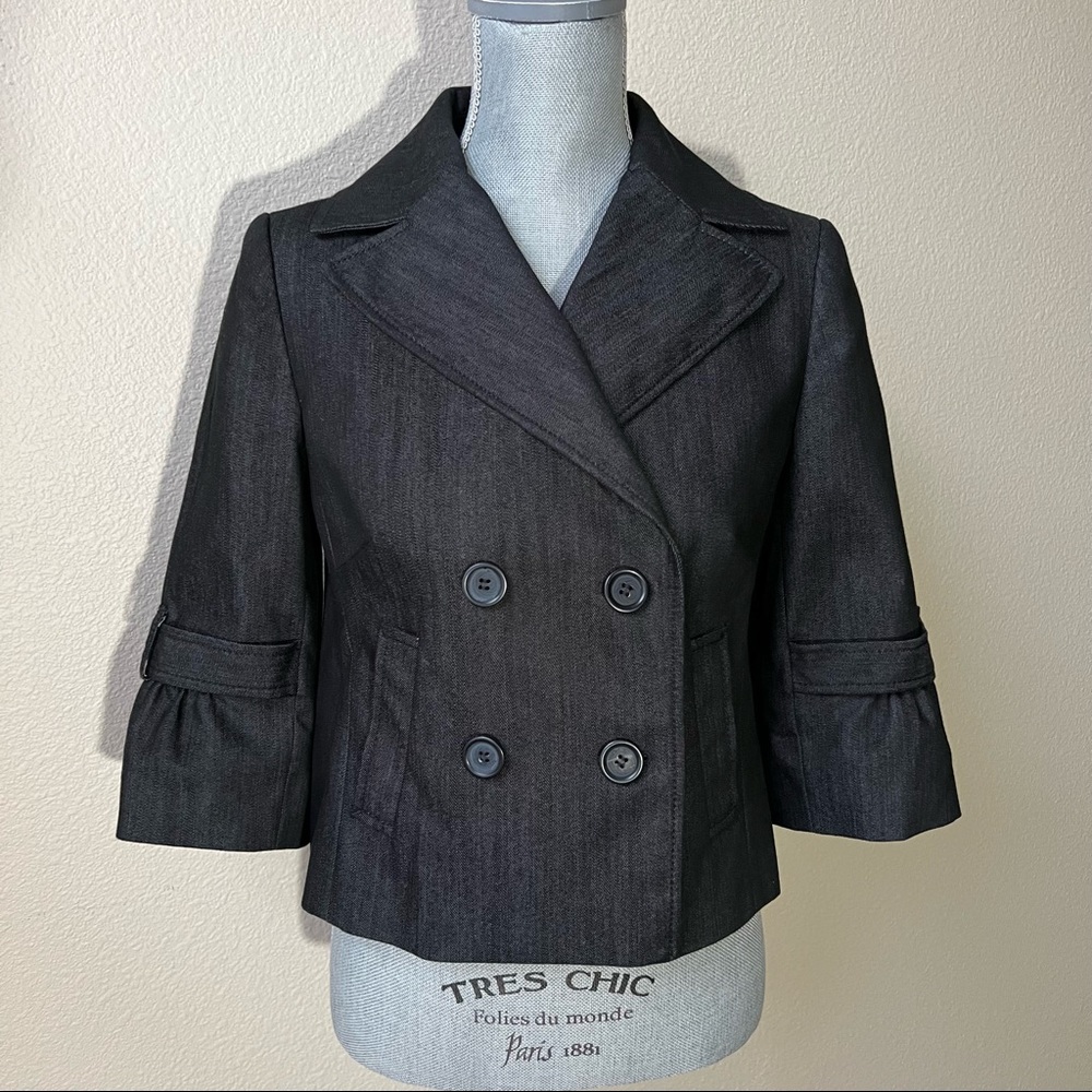 Ann Taylor LOFT Black Denim Blazer, Size Small